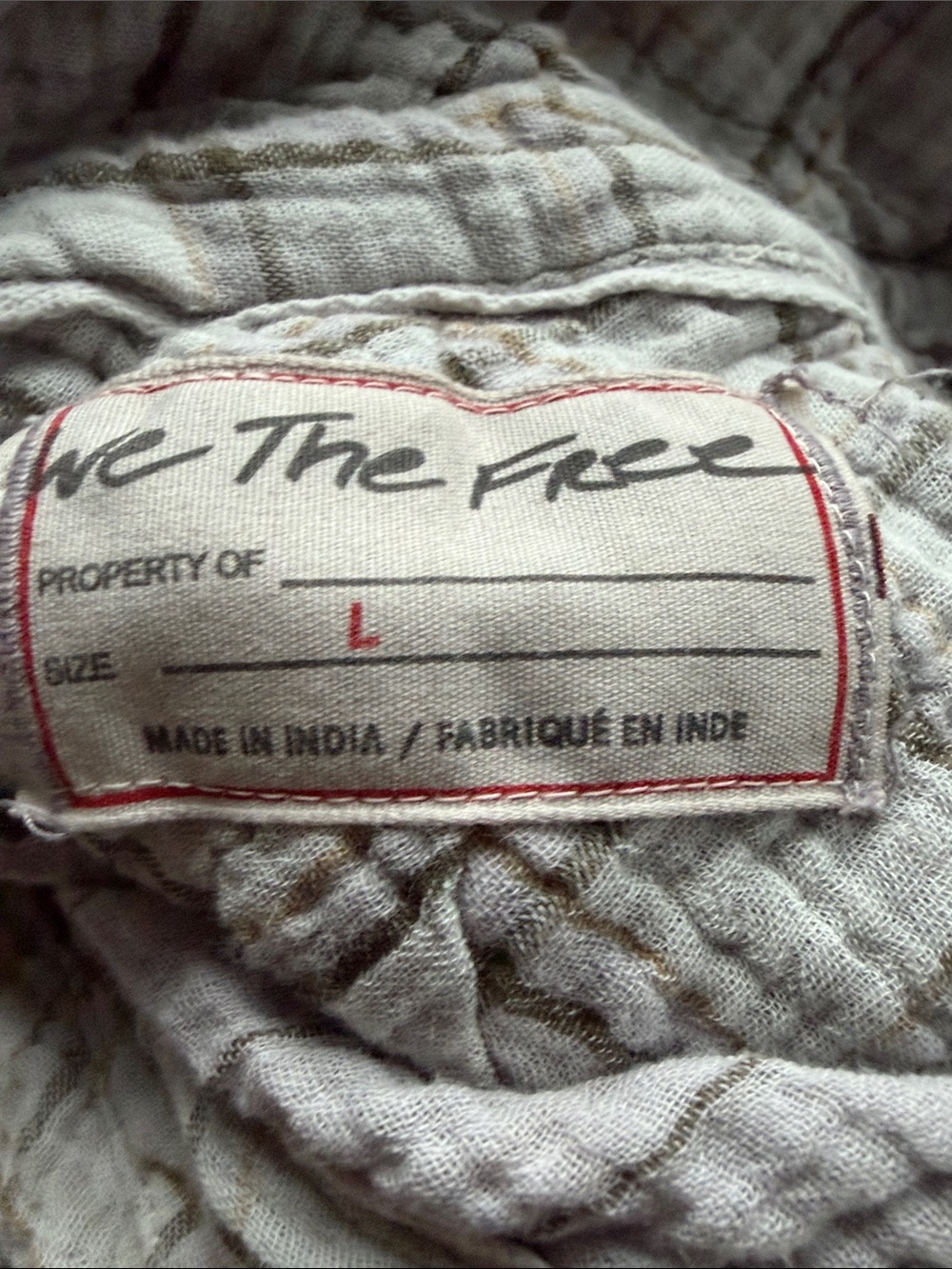 Free People "We The Free" Cardiff Plaid Tunic plaid gauze button down Top Large - Picture 3 of 9